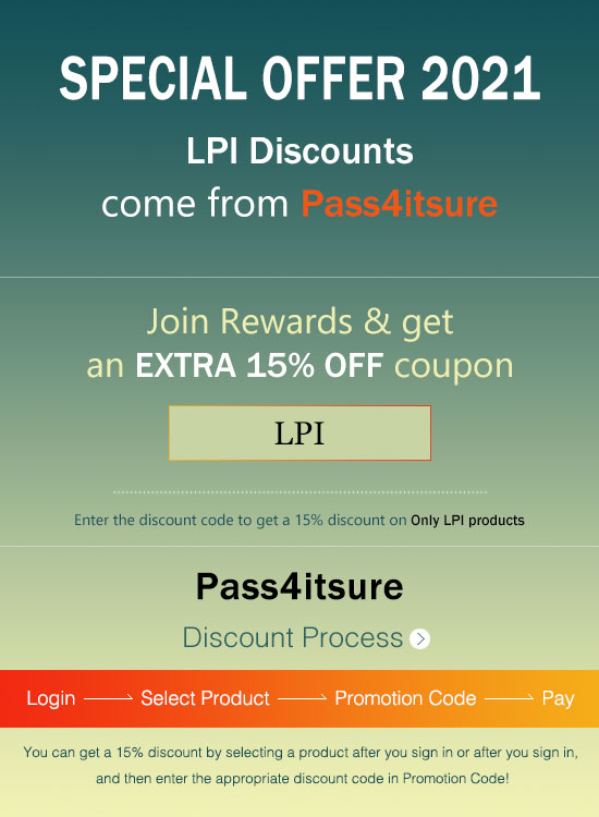 Pass4itsure Lpi dumps discount code